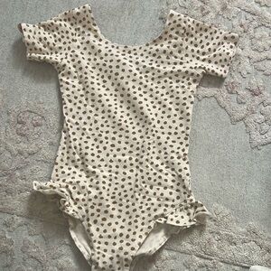 Rylee + Cru Cream and Brown Polka Dot Kids Shirt